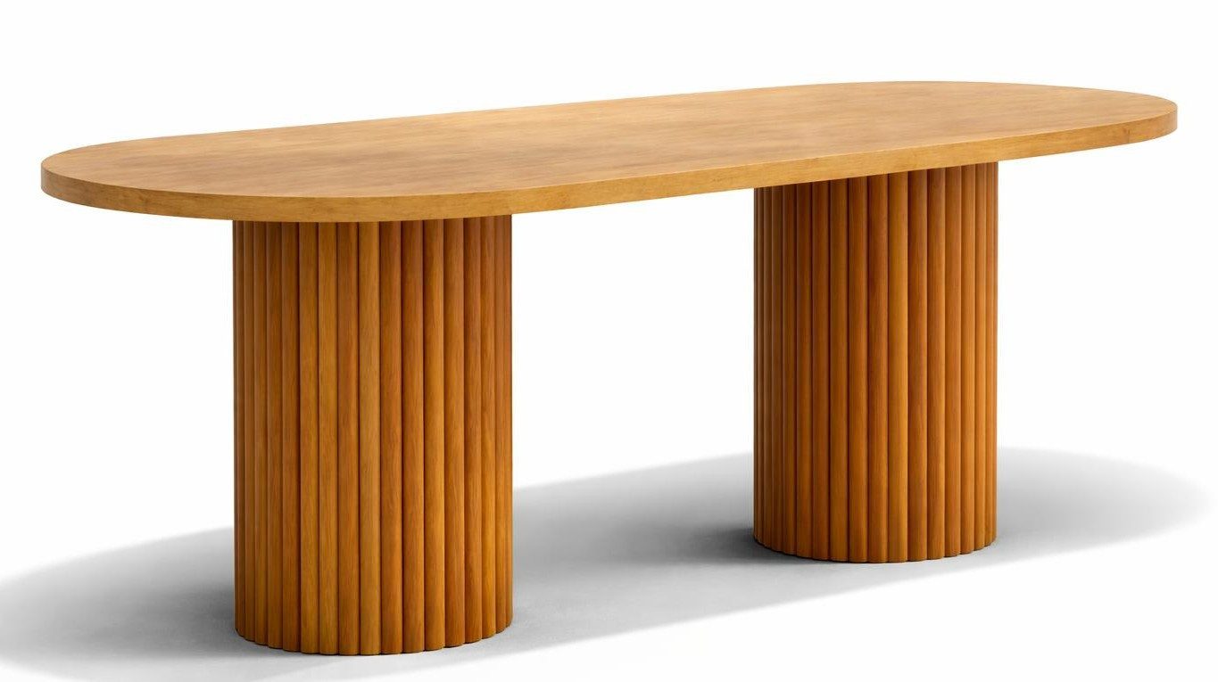 Xlmoebel Esstisch Moderner ovaler Esstisch aus braunem Holz für das Esszimmer (1-St), Made in Europa