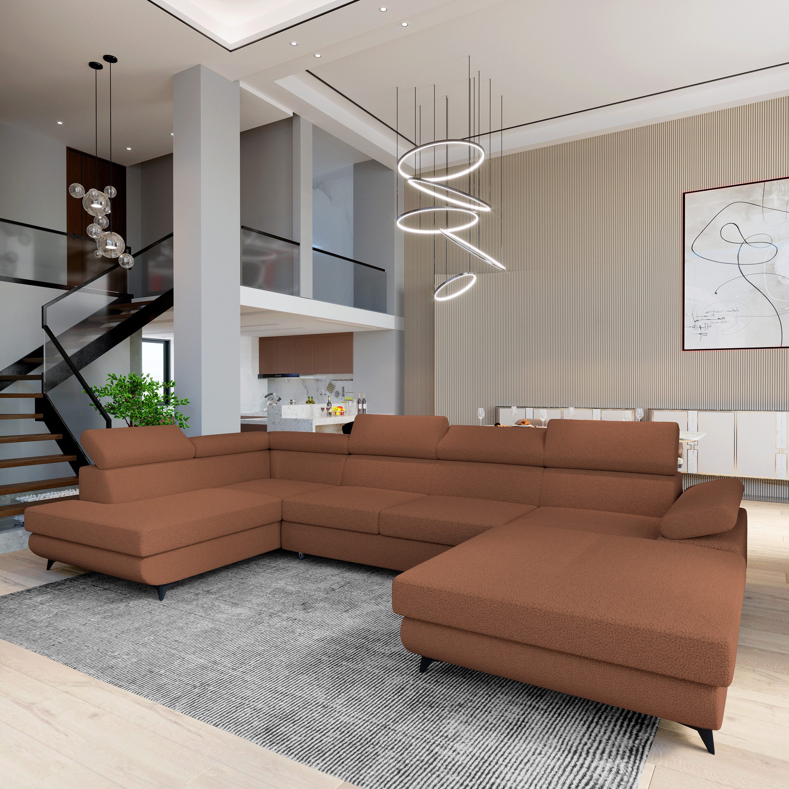 Masseno Ecksofa RUBANO mit Schlaffunktion U-Form, günstig online kaufen