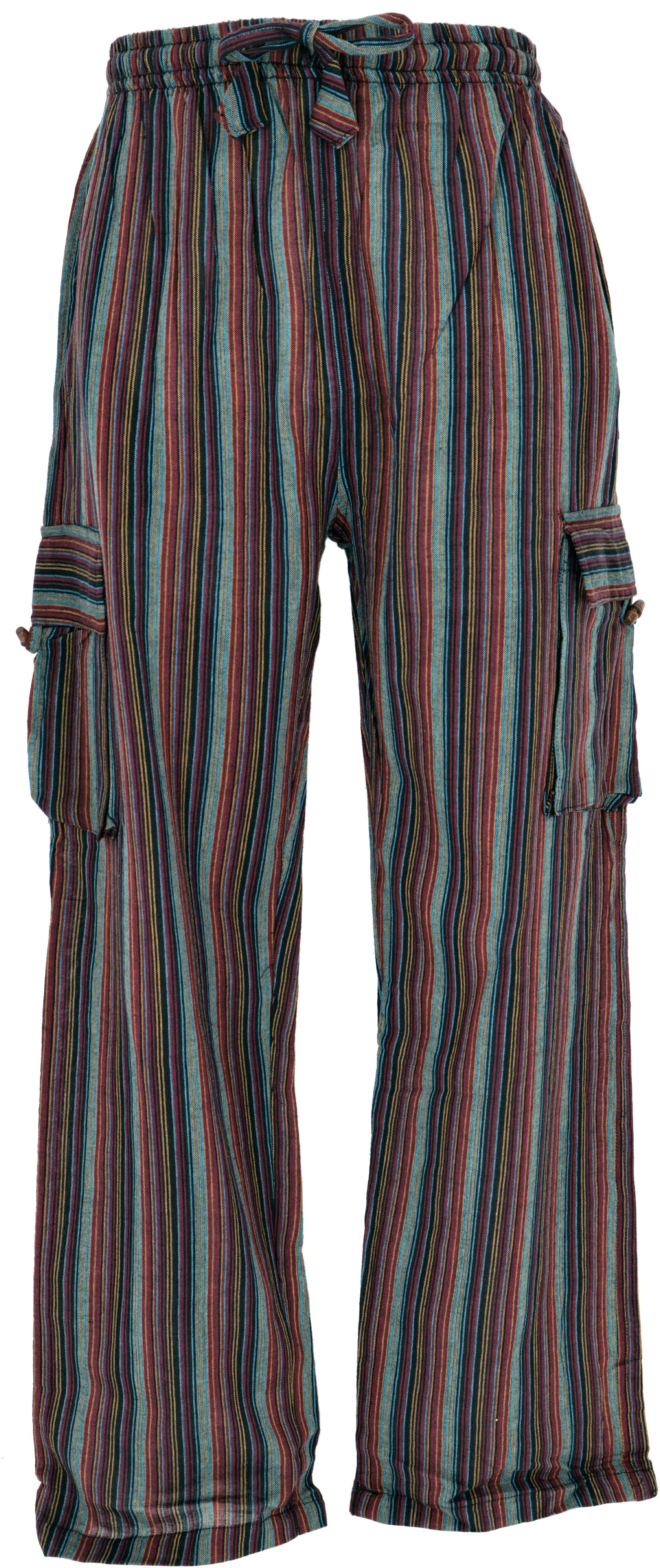 Guru-Shop Relaxhose Gestreifte Yogahose, Unisex Baumwoll-Goa-Hose -.. Retro, Ethno Style, alternative Bekleidung