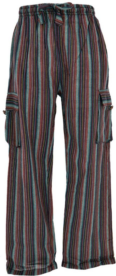 Guru-Shop Relaxhose Gestreifte Yogahose, Unisex Baumwoll-Goa-Hose -.. Ethno Style, alternative Bekleidung, Retro