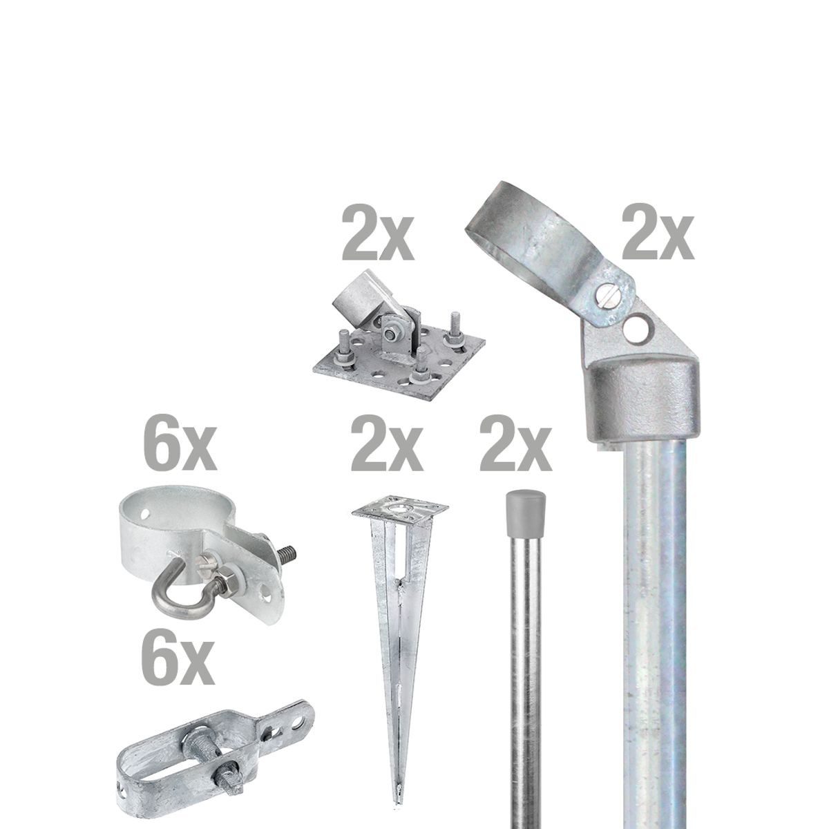 Alberts Zaun Alberts 634520 Zauneck-Set, Einschlag- Bodenhülsen, feuerverzinkt, Mas, Alberts Zauneckset Maschendraht Drahtzaun Viereckgeflecht Bodenhülsen