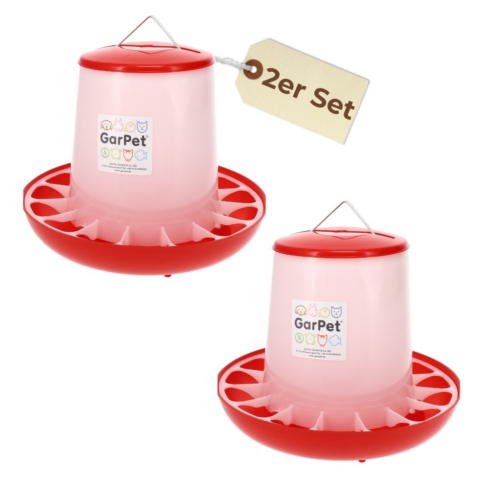 GarPet Futterspender 2er Set Futterautomat Hühner 10 Kg Futterspender Geflügel Futternapf
