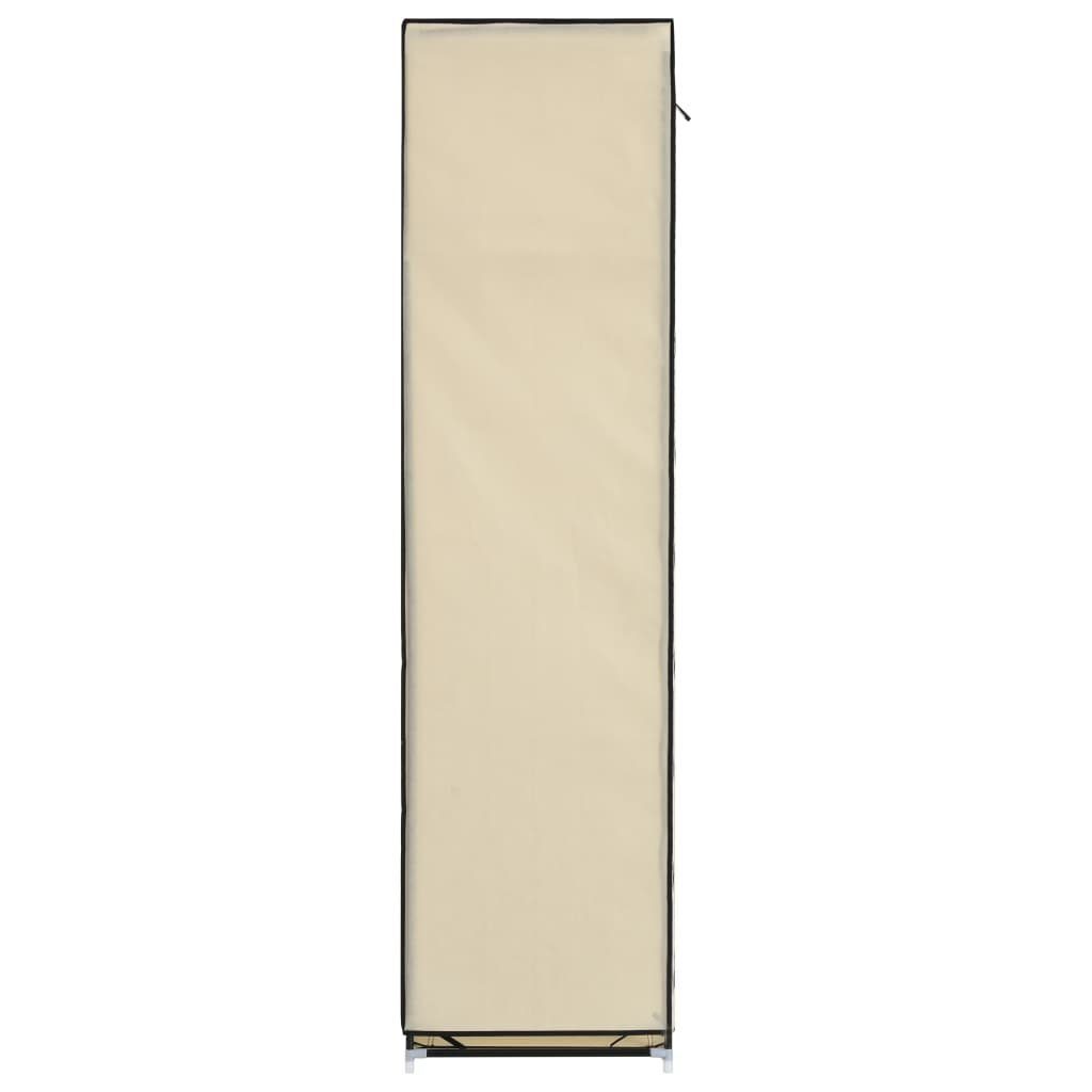 Fächern Kleiderschrank furnicato 150x45x175cm und Stoff Stangen mit Creme