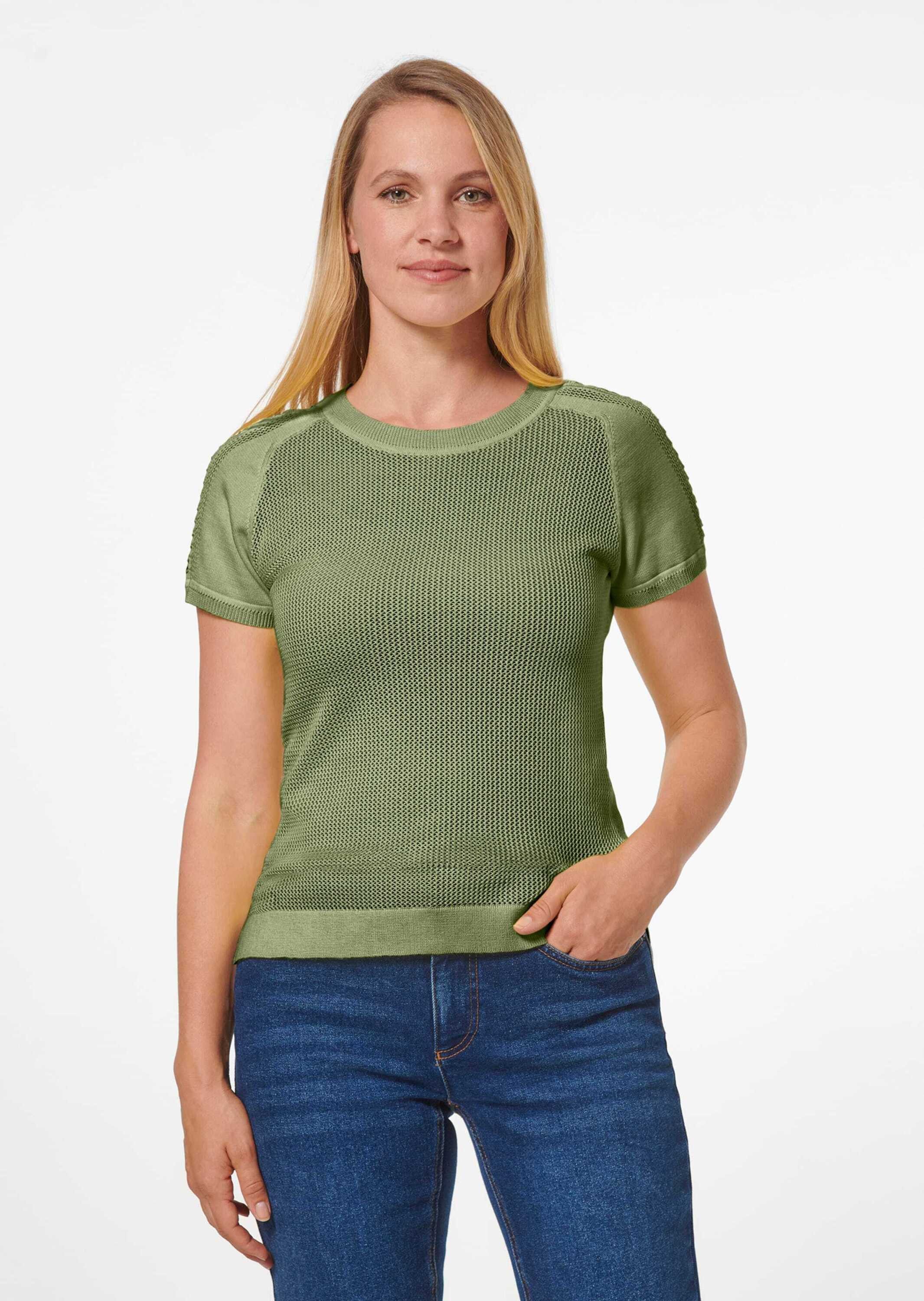 MADELEINE Strickpullover Netzpullover aus Supima-Baumwolle