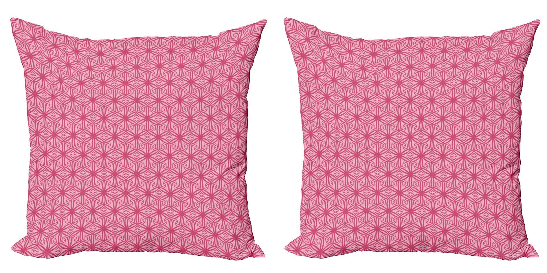 Kissenbezüge Modern Accent Doppelseitiger Digitaldruck, Damast Rosa Monochrome (2 Abakuhaus Stück), Blumen-Kunst