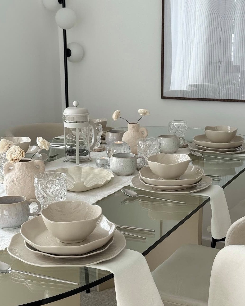 EKA Geschirr-Set Cermico Beige Geschirr Set (27-tlg), Porzellan