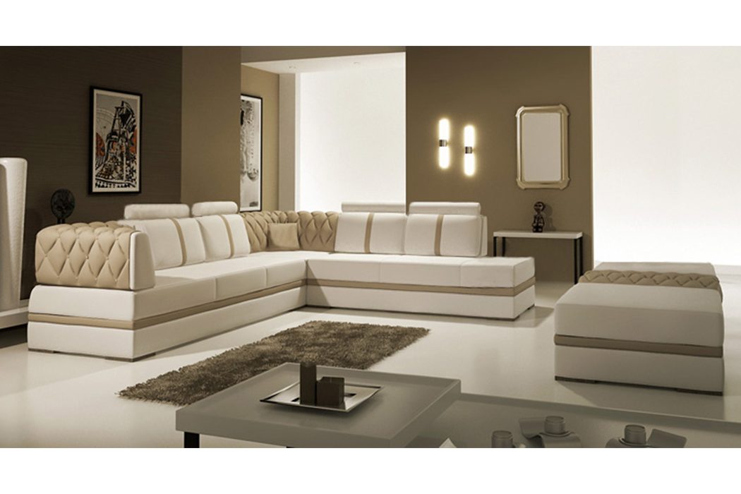 JVmoebel Ecksofa, Ledersofa Couch Wohnlandschaft Ecksofa Eck Garnitur Design Modern Sofa