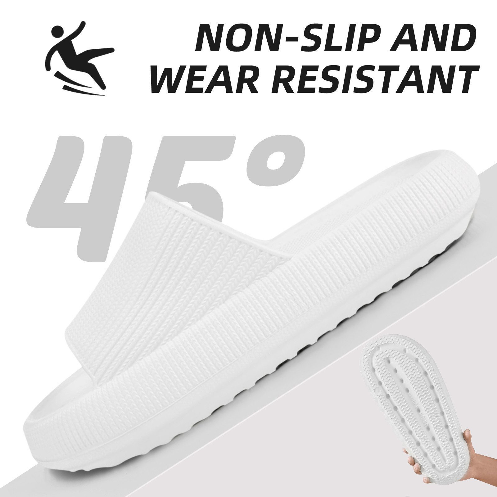 Blusmart Damen Herren Badeschuhe Badepantolette (EVA Rutschfest Pantoletten, Dicke Sohle bequeme) für Badezimmer, Schlafzimmer, Wohnzimmer, Strand, Freizeit – Bild 5 von 5