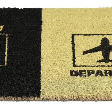 Fußmatte Kokos Fußmatte "Arrival Departure", relaxdays, Höhe: 15 mm