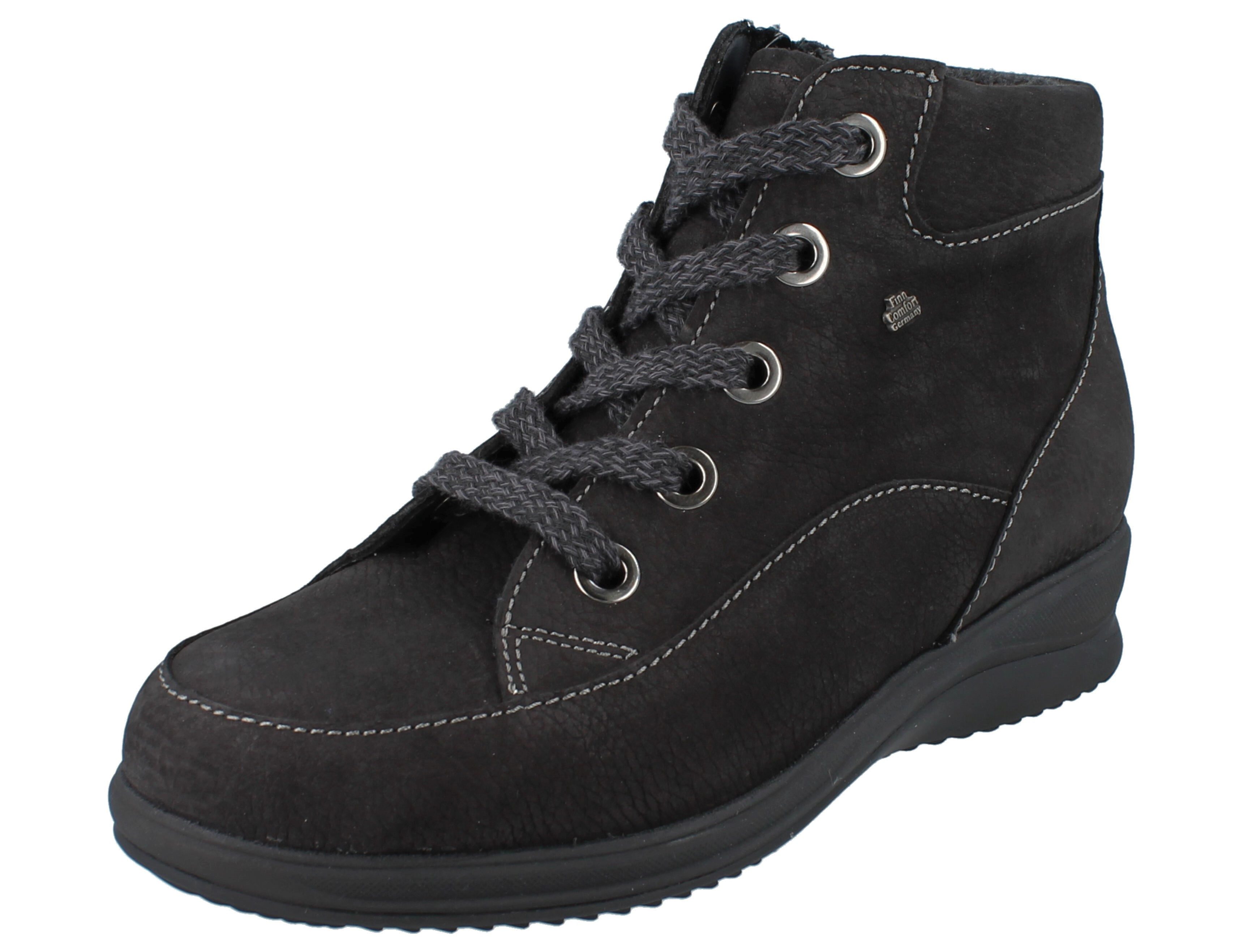 Finn Comfort FINN COMFORT Parsenn Damen Winter Schnürstiefel schwarz Nubukleder - Winterstiefel Wechselfußbett