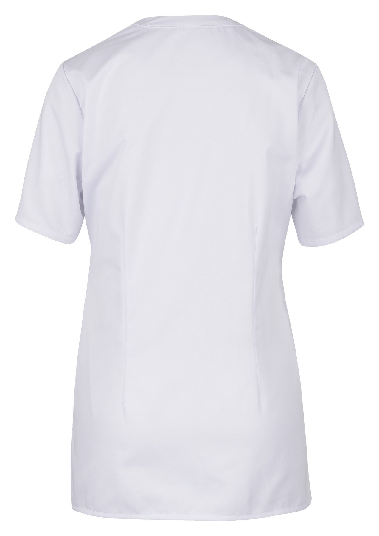 BEB Schlupfbluse beb MEDIZIN/PFLEGE Damen KASACK Kurzarm V-Neck Baumwollmix Weiß