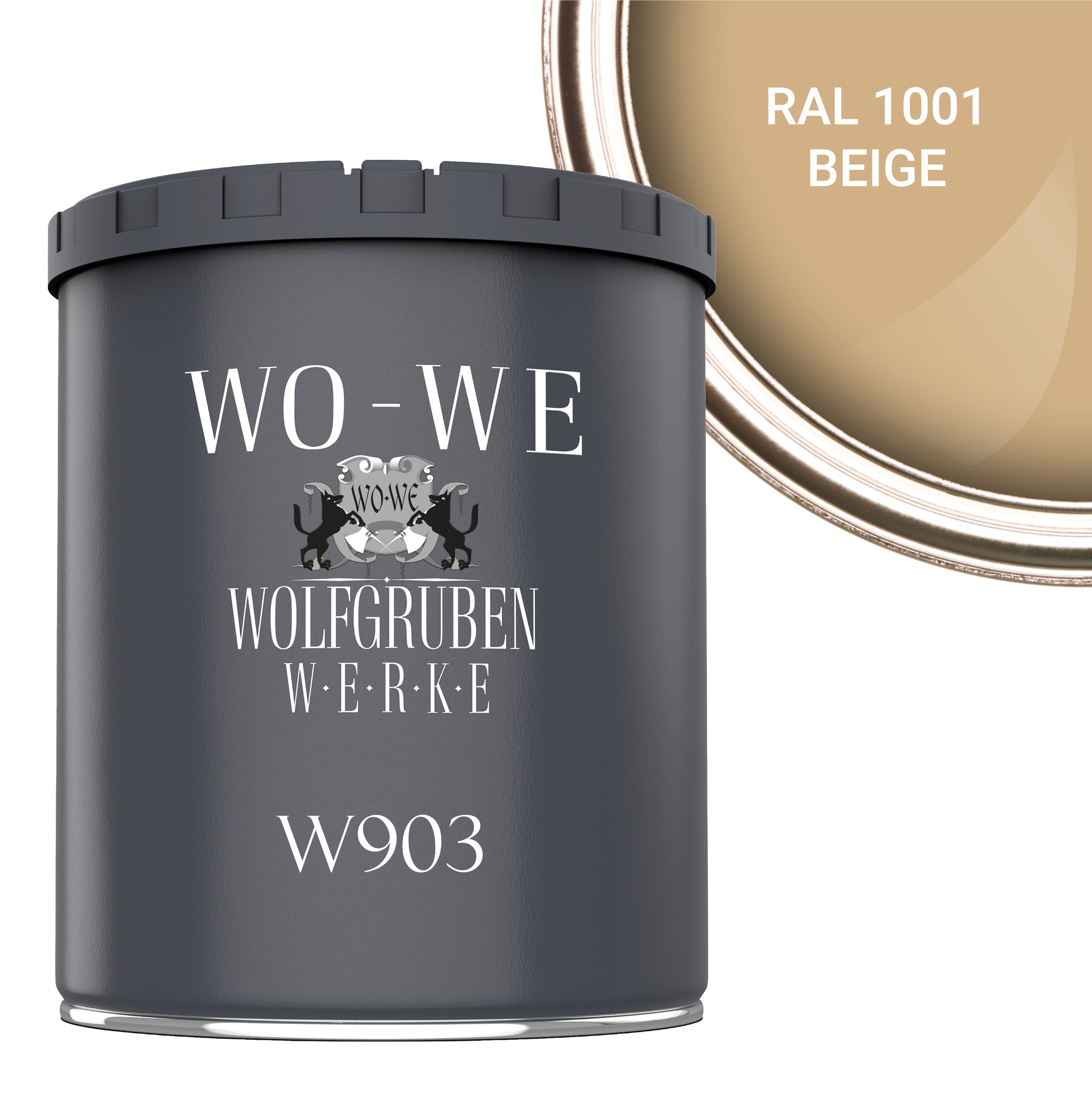 WO-WE Heizkörperlack Heizkörperfarbe Wasserbasis RAL W903, 1001 1-10L, Beige Heizungsfarbe