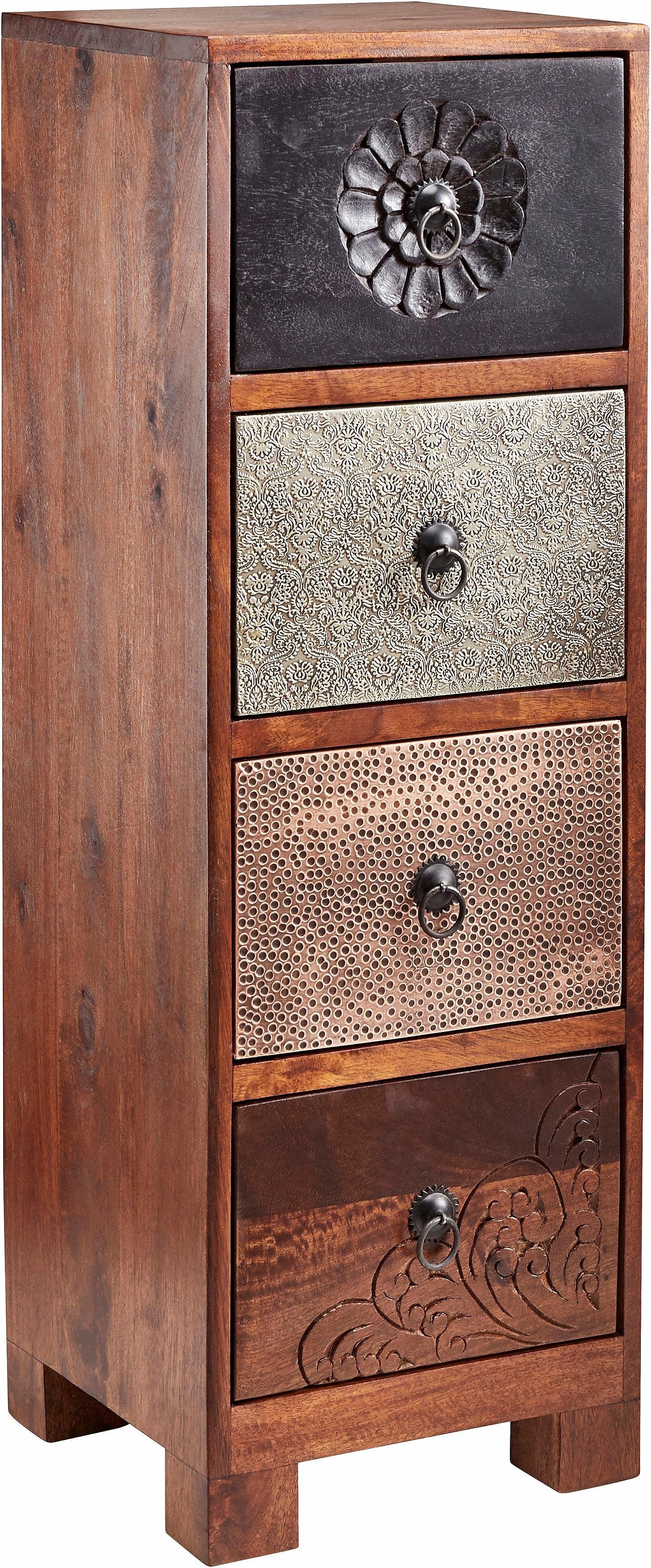 OTTO home Kommode Mahar, Breite 30 cm mit Metallfronten