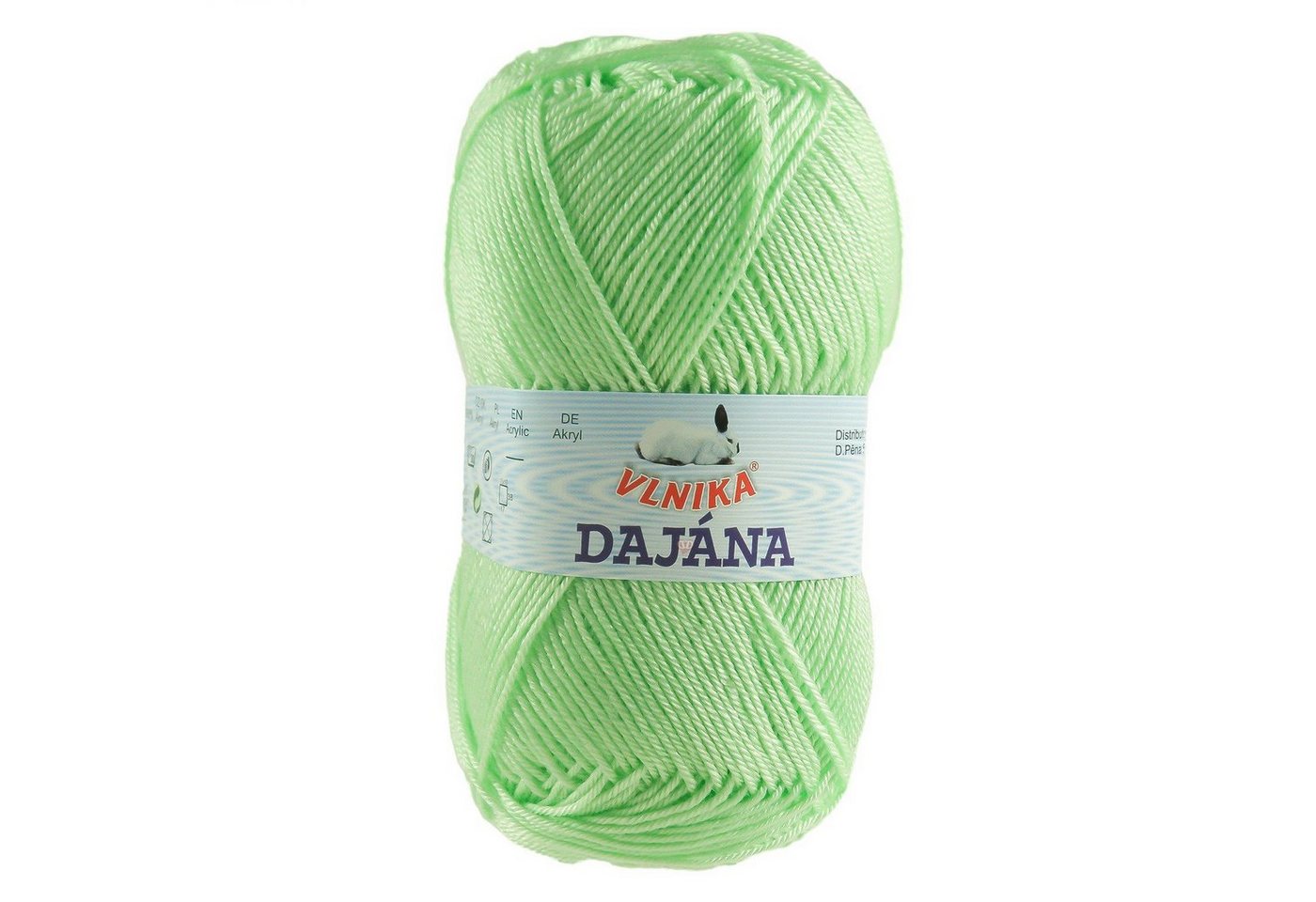 Thumbnail - VLNIKA 10 x 50g Strickgarn DAJANA Uni Häkelwolle, 170 m, 450 mintgrün