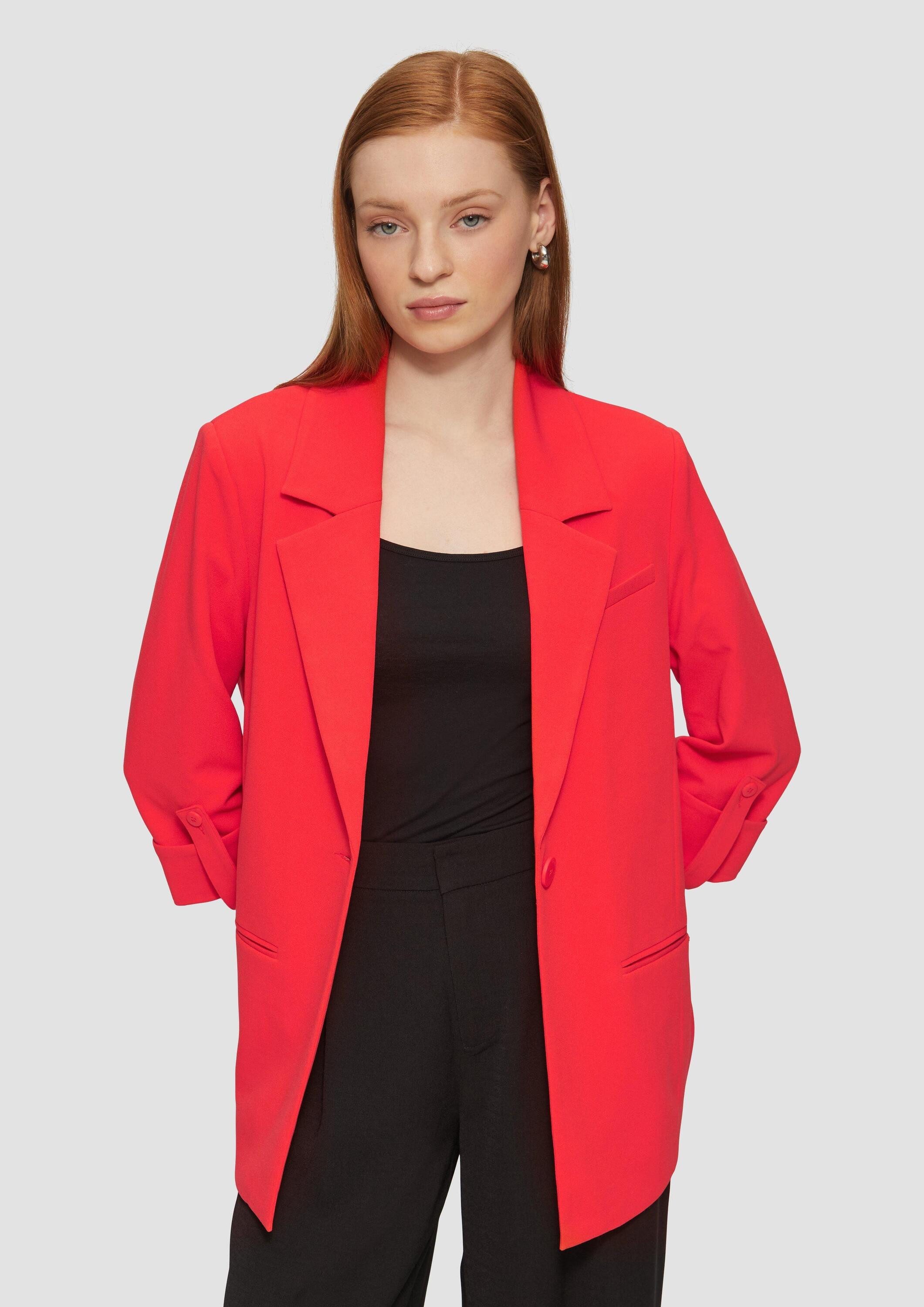 QS Jackenblazer Indoor-Blazer Interlock-Blazer mit Krempelarm günstig online kaufen