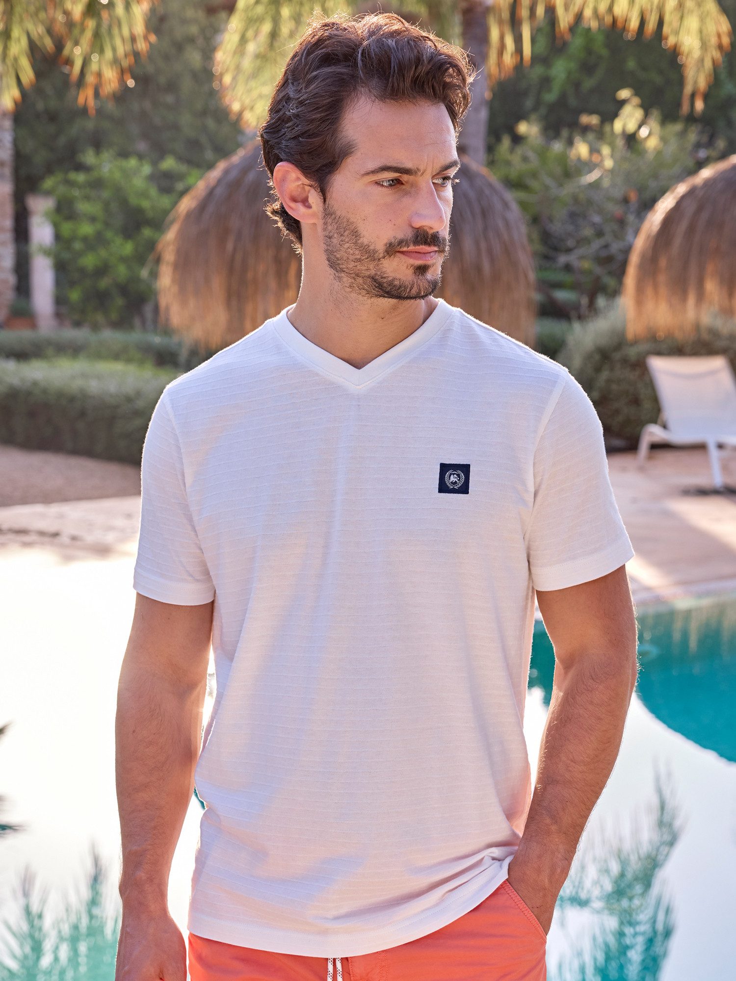 LERROS T-Shirt LERROS Herren T-Shirt mit V-Ausschnitt günstig online kaufen