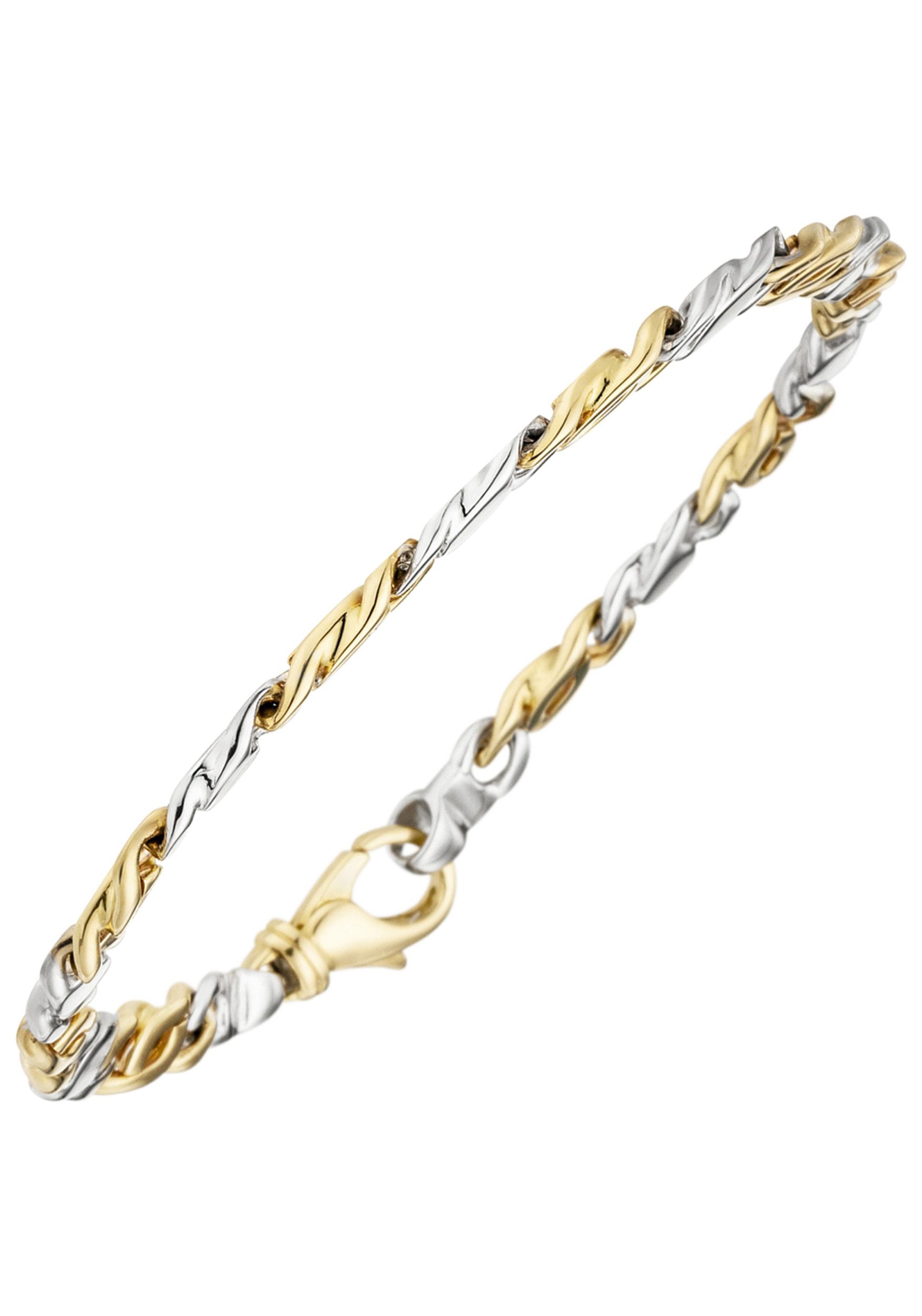 JOBO Goldarmband Diamantarmband Bicolor, 585 Gold mit 16 Diamanten günstig online kaufen