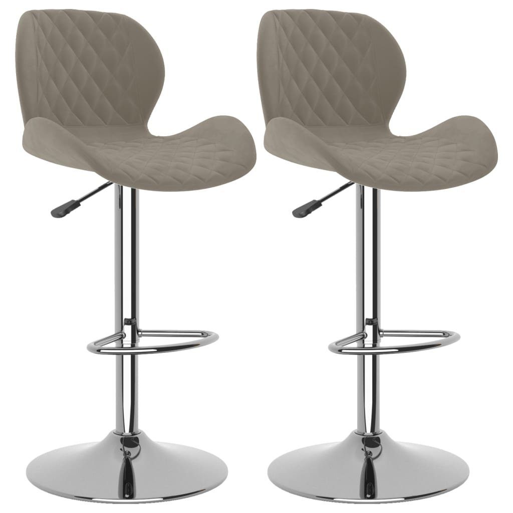 Barhocker Barhocker 2 Stk. Hellgrau Samt