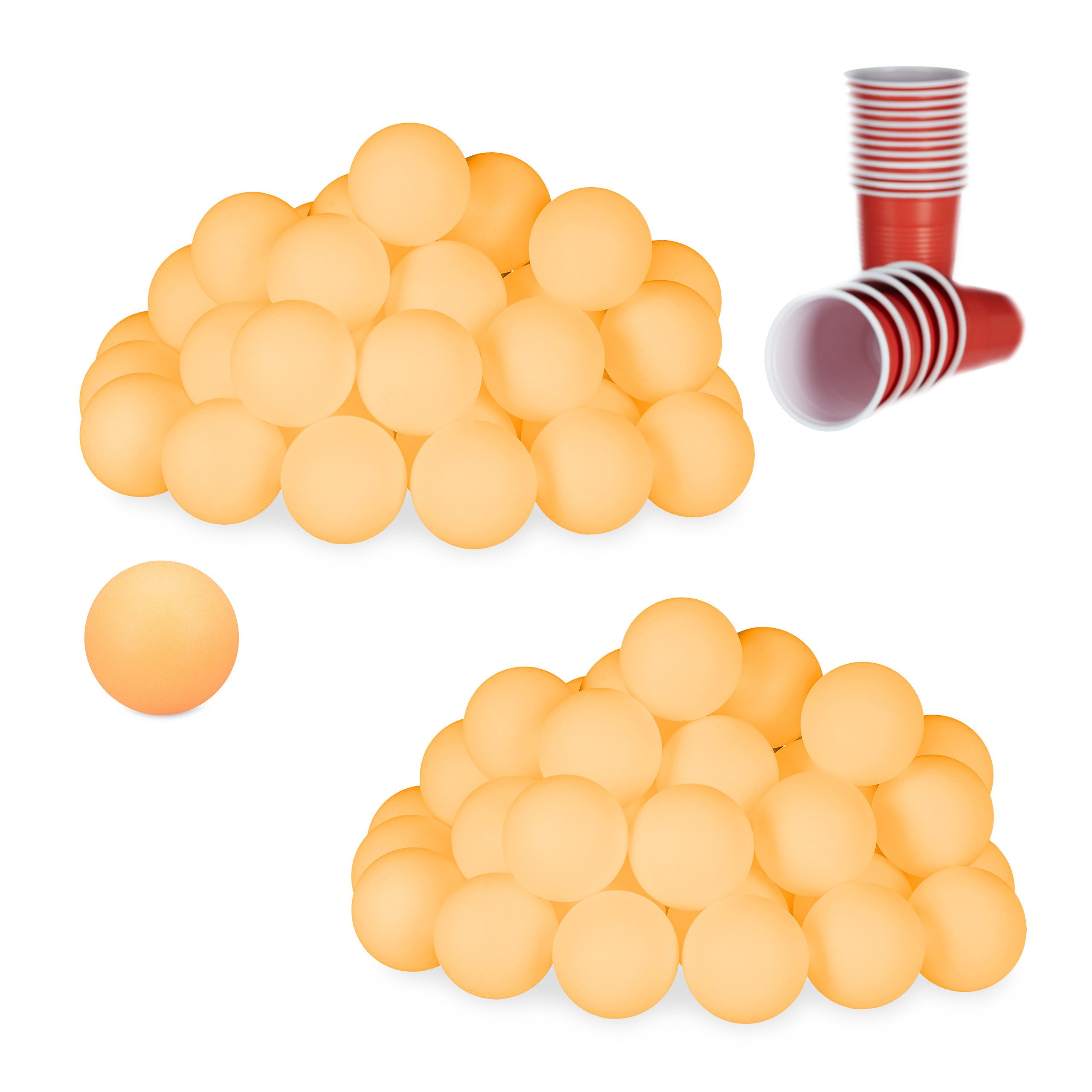 relaxdays Tischtennisball 96 x Beer Pong Bälle orange