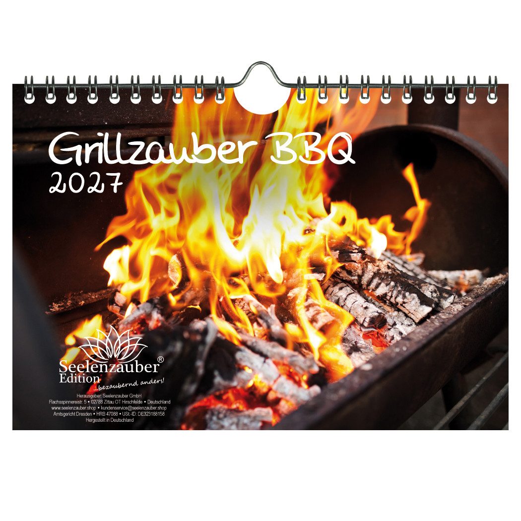 Seelenzauber Wandkalender Grillzauber BBQ DIN A5 Kalender für 2027 Grill - Seelenzauber