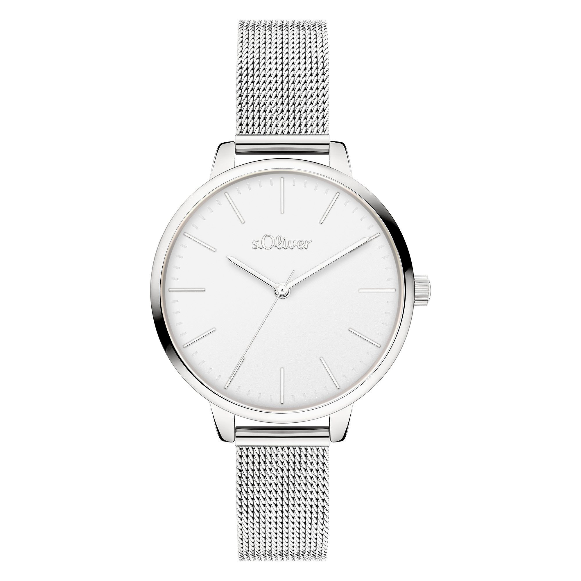 s.Oliver Quarzuhr Lovely Time SO-4565-MQ, Armbanduhr, Damenuhr, Edelstahlarmband, analog
