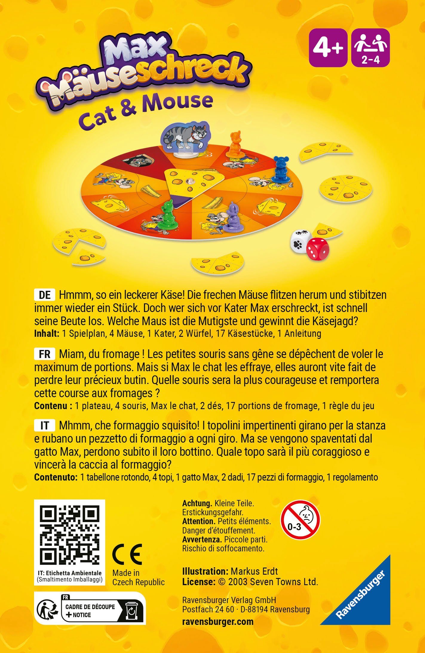 Ravensburger Spiel Max Mäuseschreck, Made in Europe
