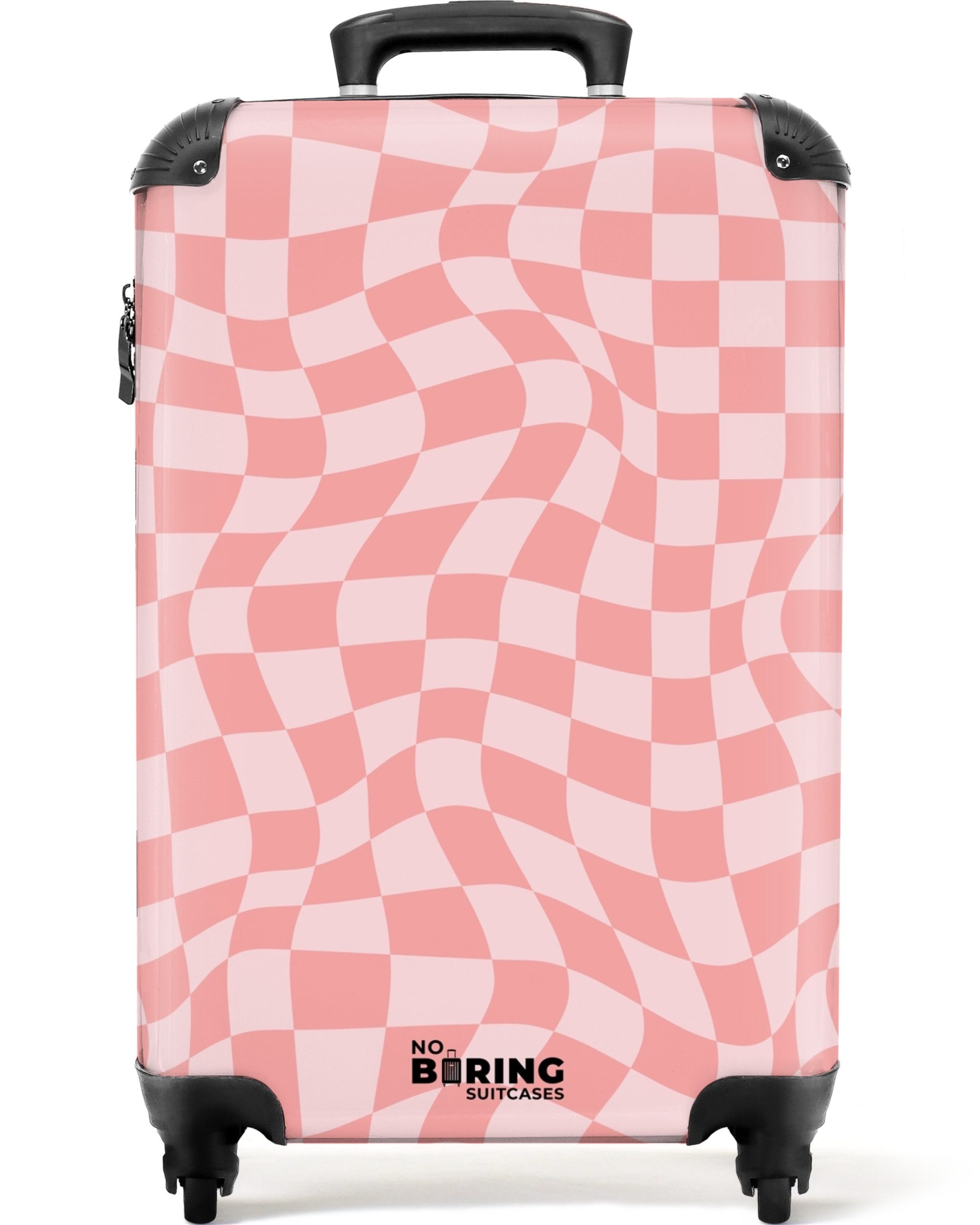 NoBoringSuitcases.com© Hartschalen-Trolley Gewelltes rosa Karomuster 55x35x günstig online kaufen