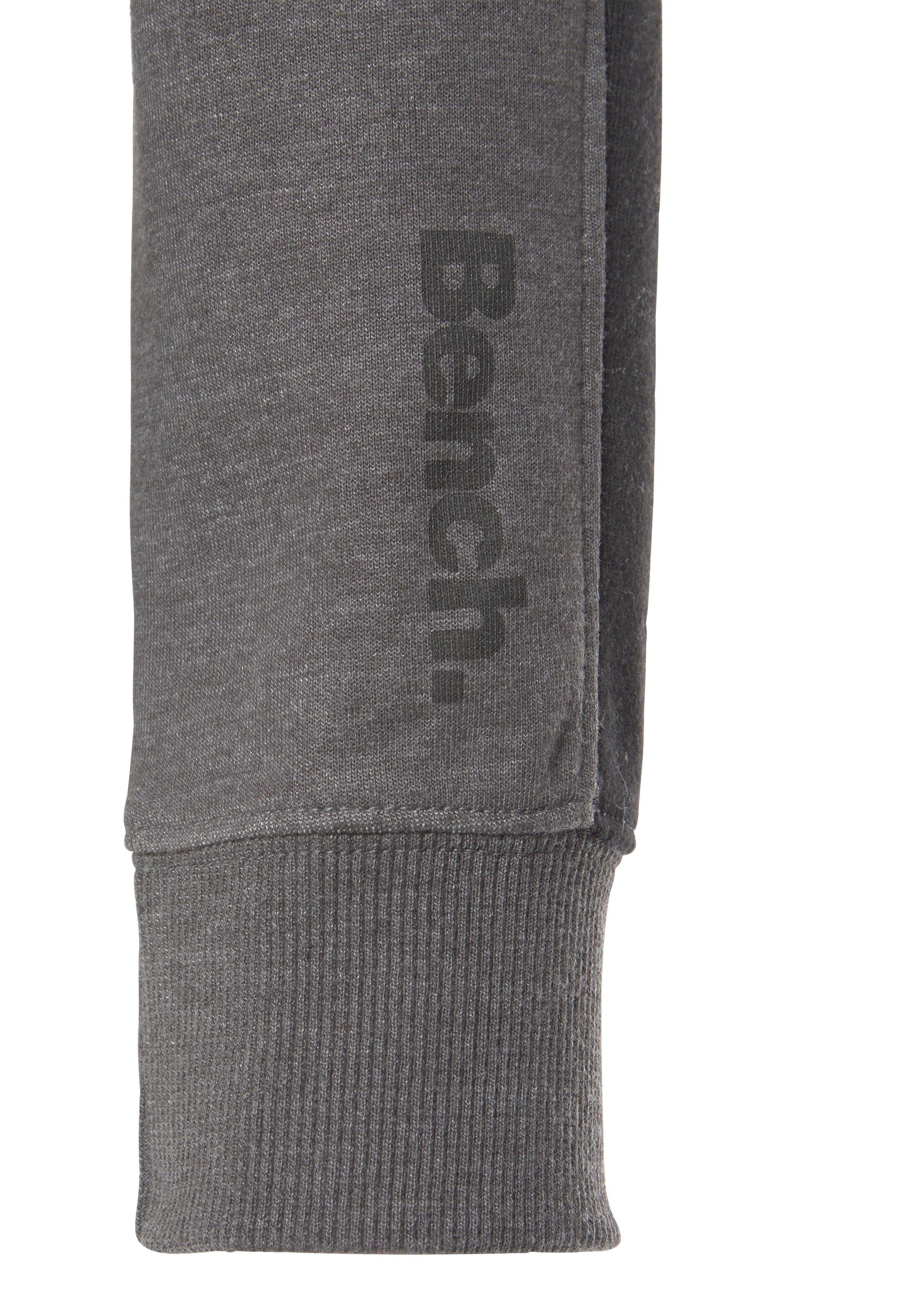 Bench. Loungewear Sweatjacke mit und Loungeanzug Stehkragen, Seitenstreifen anthrazit-meliert-schwarz
