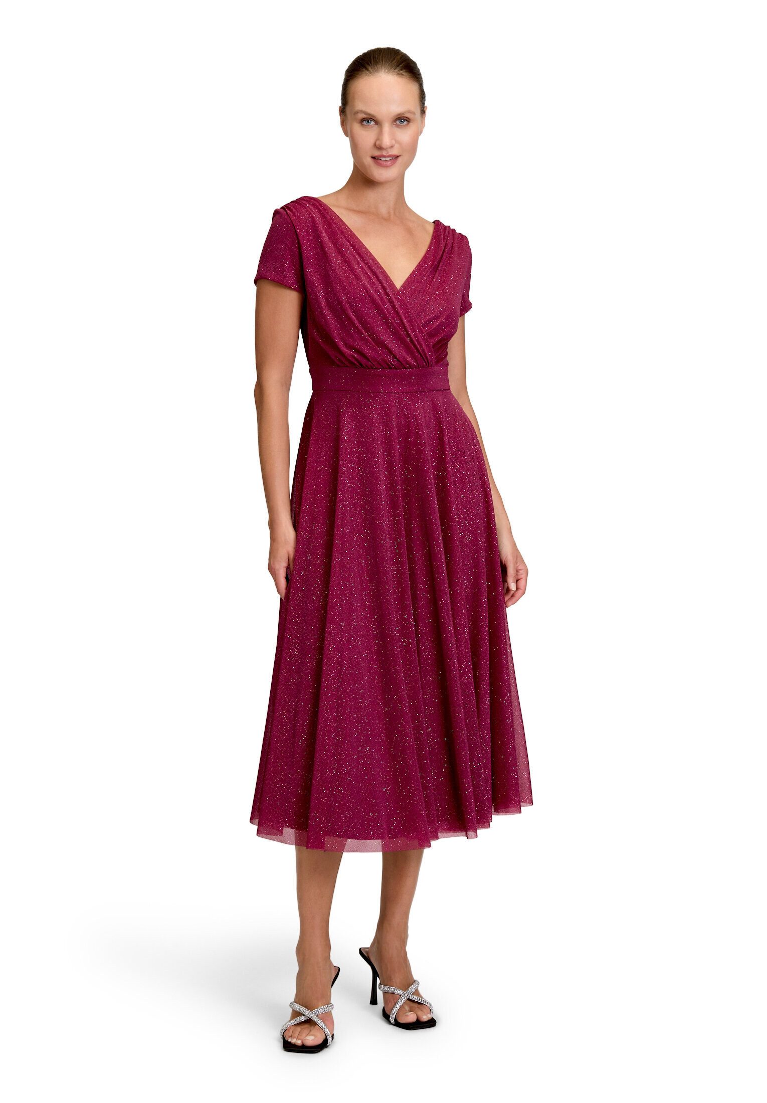 Vera Mont Cocktailkleid Damen im Glitzer-Look Stoff
