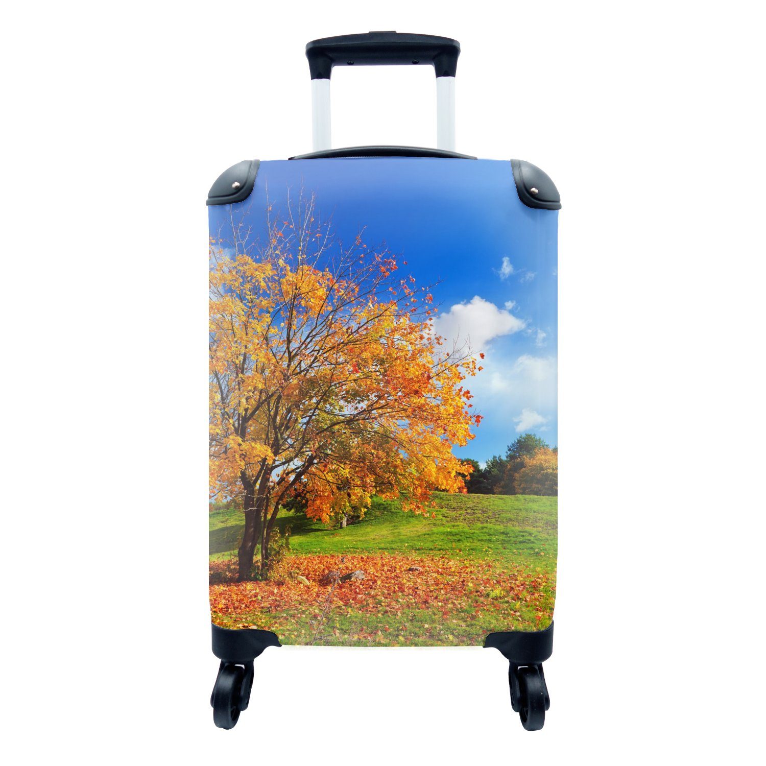 Baum Rollen, - Trolley, für Ferien, Jahreszeiten, - Blätter Reisetasche 4 rollen, Herbst - Handgepäck Reisekoffer MuchoWow Handgepäckkoffer mit