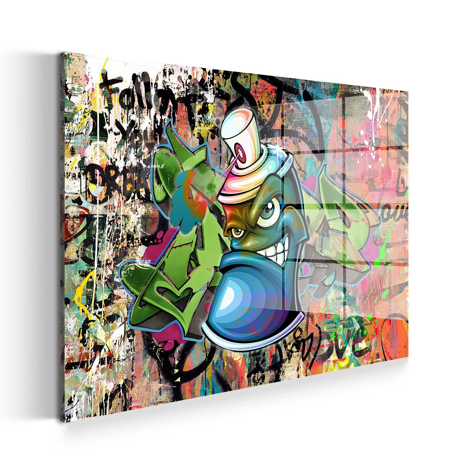 Artedinoi Acrylglasbild Coole Graffiti Spraydose Acrylglas Wandbild Bild Wanddeko Wohnzimmer X