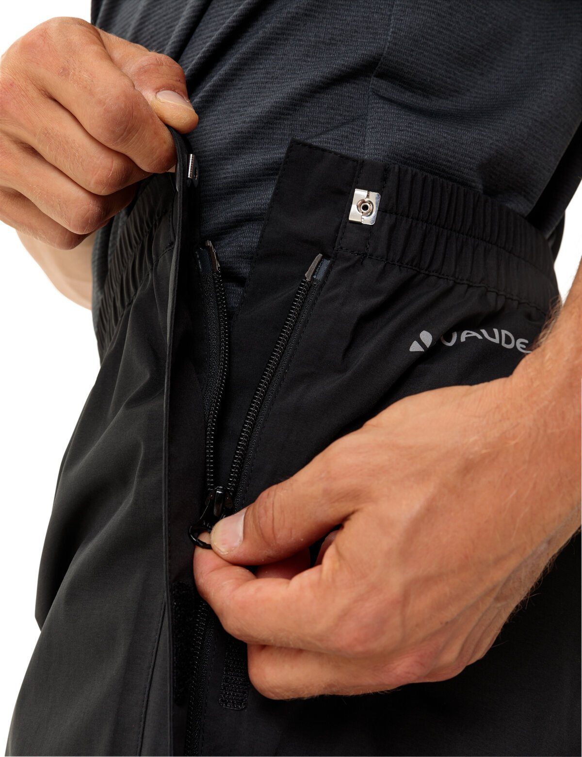 VAUDE Funktionshose Men's Yaras Rain Zip Pants IV (1-tlg) atmungsaktive und schnelltrocknende Radhose