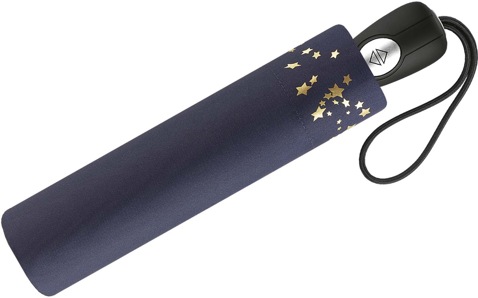 Pierre Cardin Taschenregenschirm schöner Damen-Regenschirm mit Auf-Zu-Automatik, traumhafte Sterne in verspieltem Design