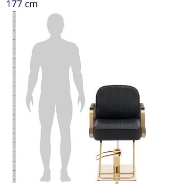 Physa Armlehnstuhl Friseurstuhl mit Fußstütze höhenverstellbar Barber-Stuhl 200 kg