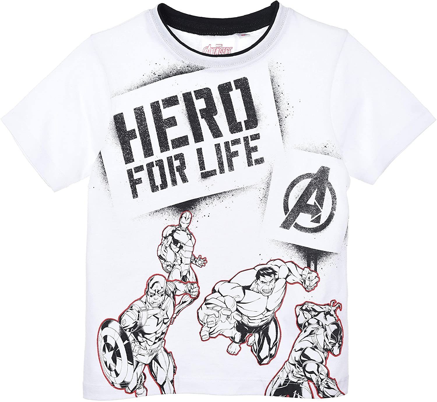 Sun City T-Shirt Kinder T-Shirt mit Print "HERO FOR LIFE", weiß, 100% Baumwolle