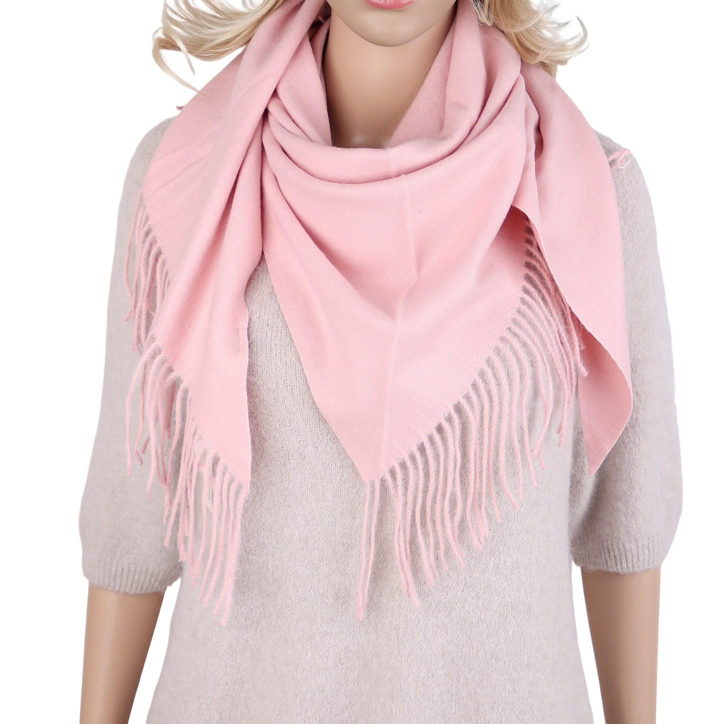 MIRROSI Dreieckstuch Damen weiches Tuch 80x155 cm Schal mit Fransen an einer Seite, (Neue Kollektion Herbst/Winter 2026), Viskose Wollmix, Herbst Winter