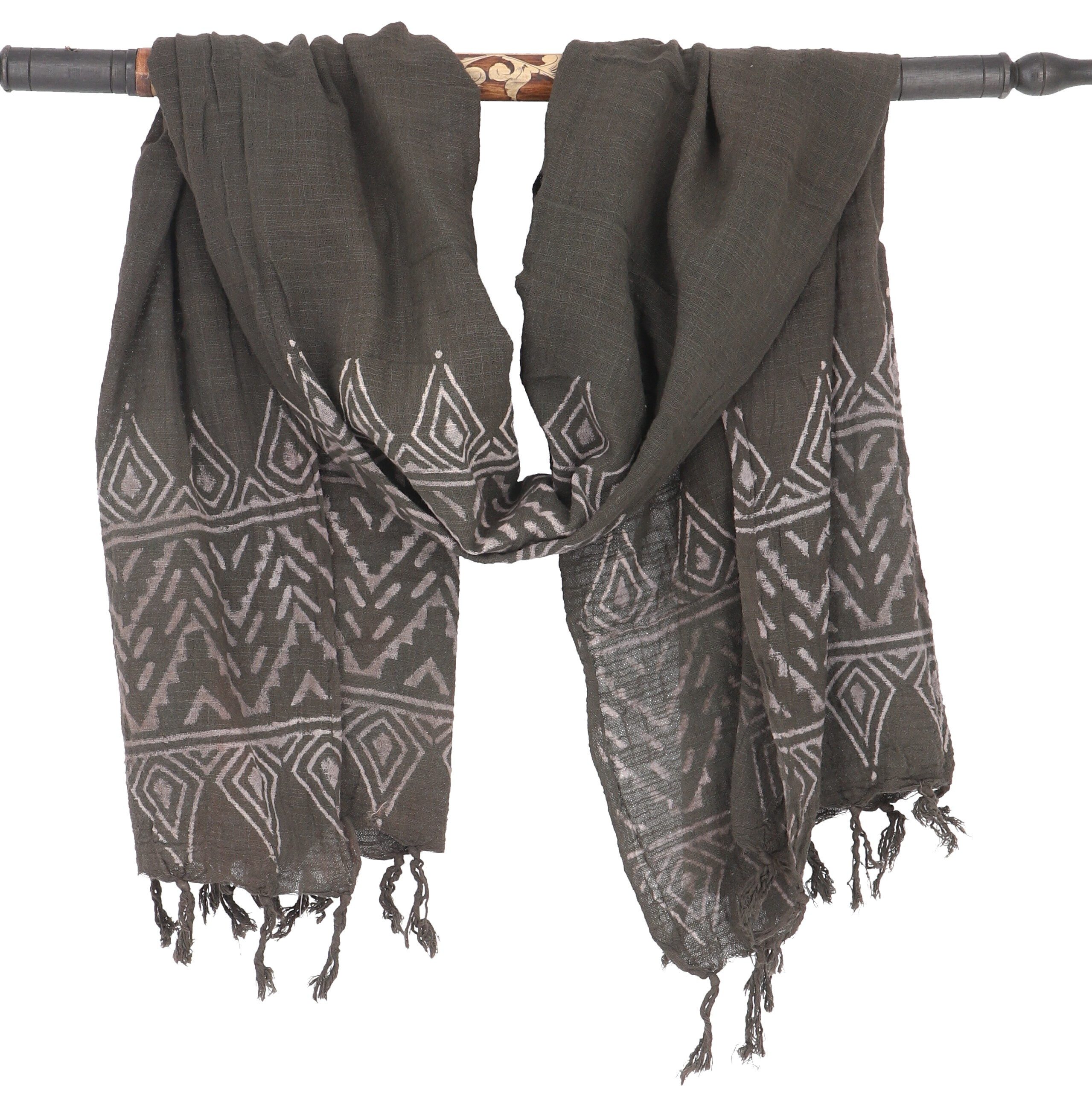 Guru-Shop Halstuch Handgewebtes Baumwolltuch mit Tribalmuster,..