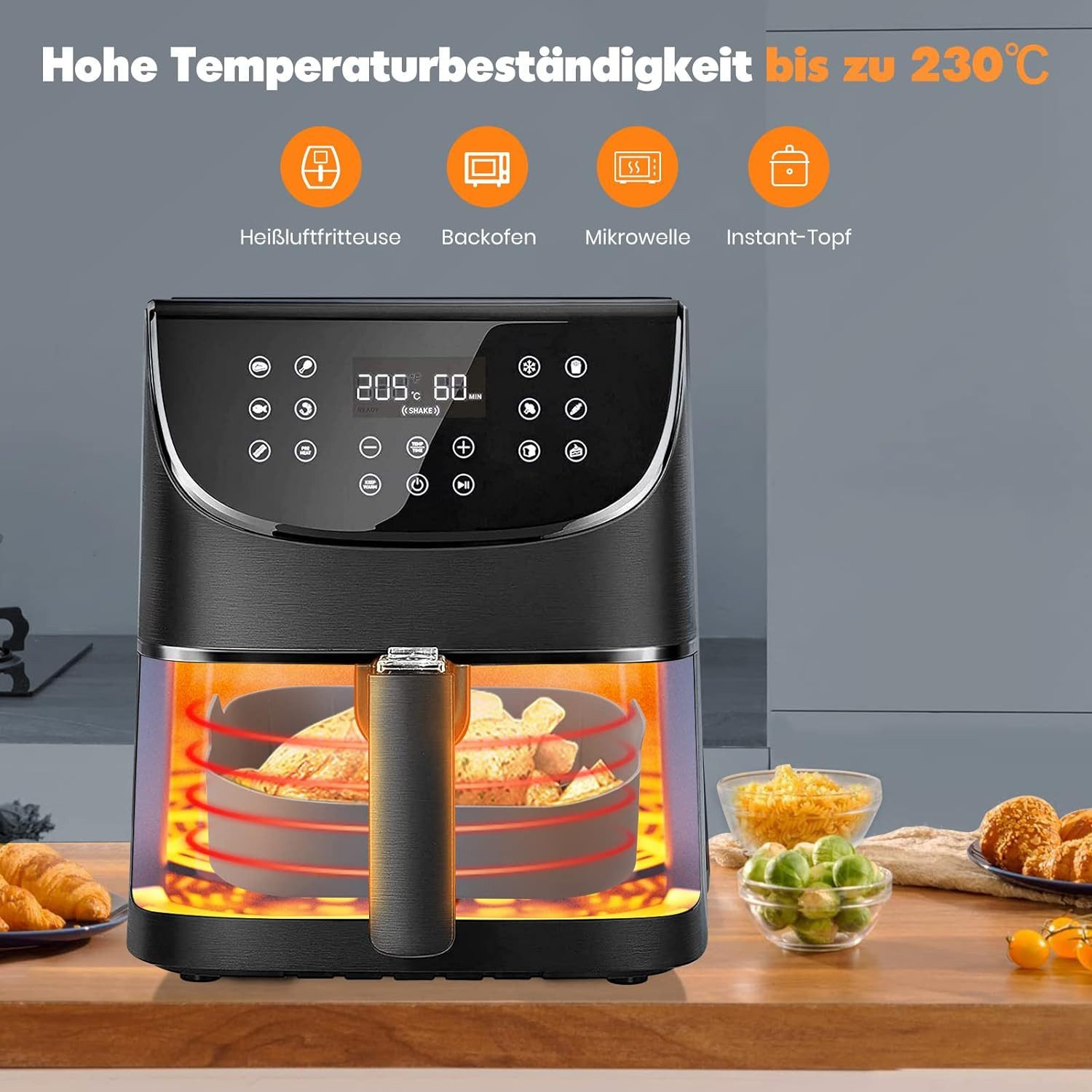 Diwzbyn Silikonform Wiederverwendbar Silikonform Für Heißluftfritteuse – Bild 5 von 5