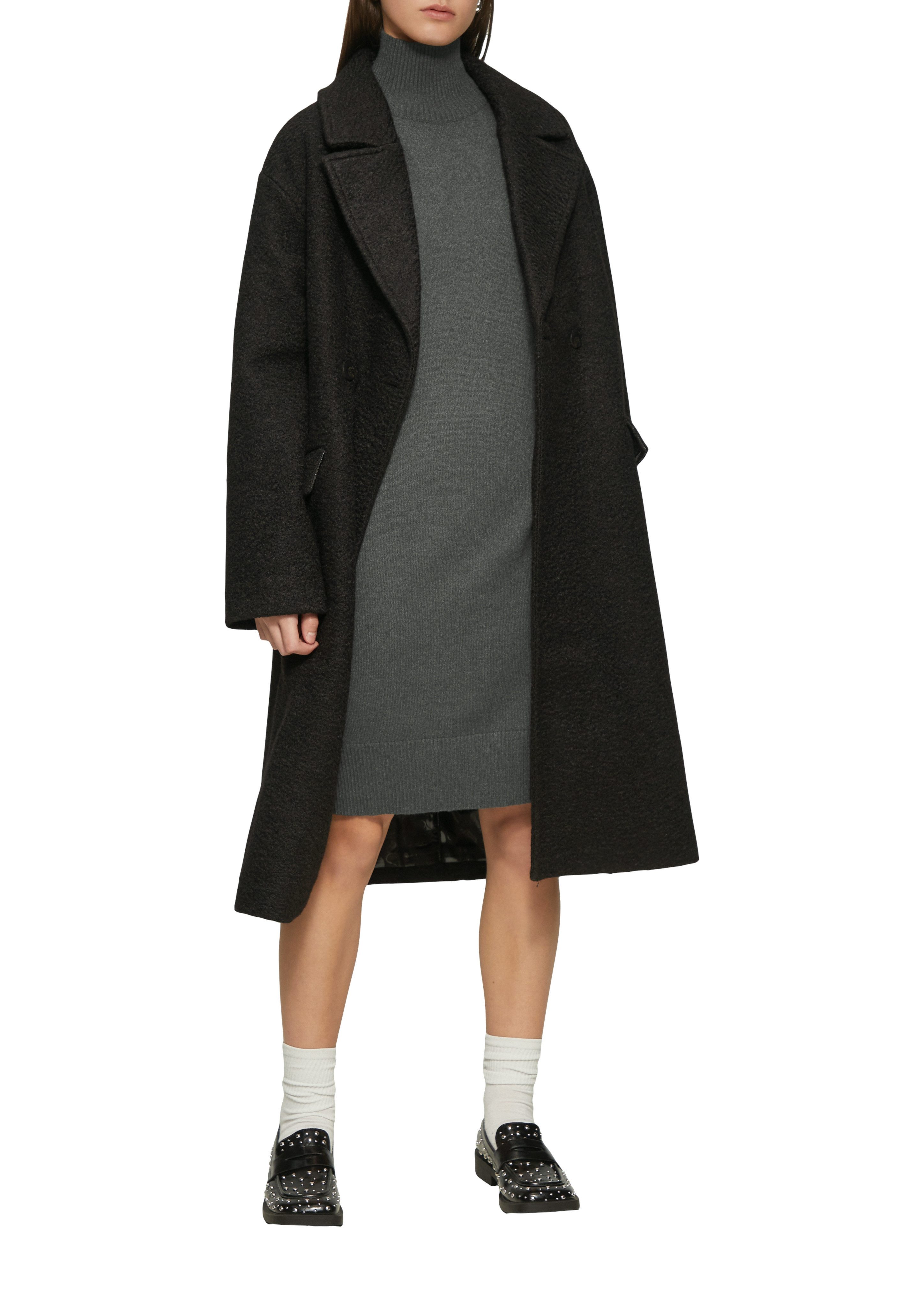 QS Strickkleid mit geripptem Stehkragen günstig online kaufen