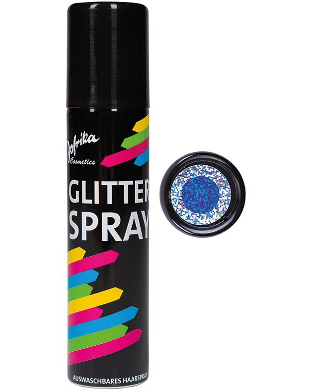 jofrika Theaterschminke Glitter Color Haarspray - Farbspray 100 ml, Blau