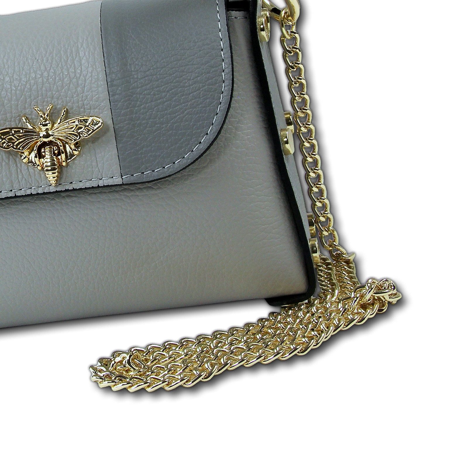 Toscanto Umhängetasche Toscanto Tasche grau hellgrau Leder (Umhängetasche), Damen Umhängetasche Leder, grau, hellgrau ca. 19cm x ca. 14cm