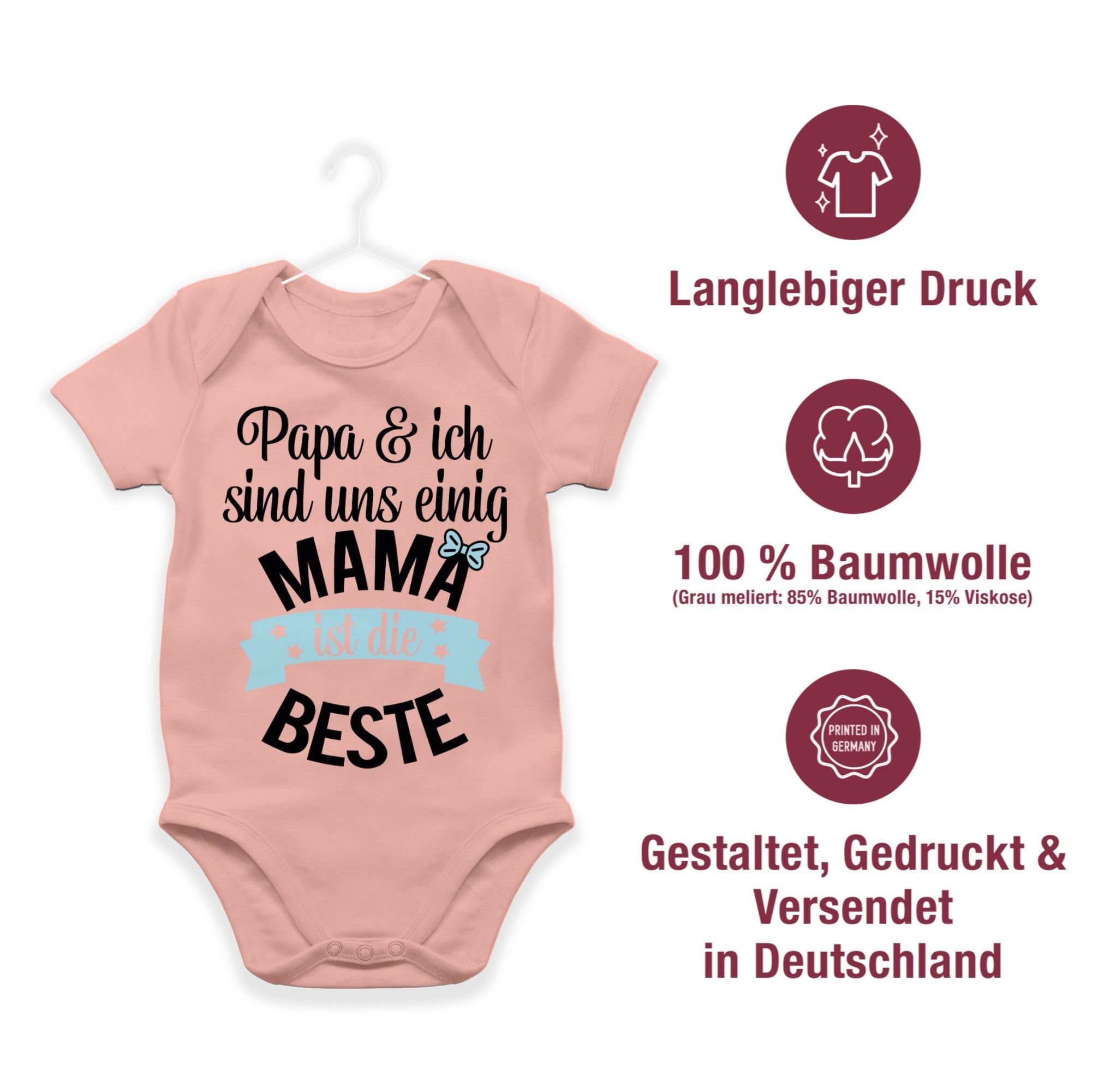 Muttertagsgeschenk beste Shirtbody (1-tlg) Mama Shirtracer ist II Babyrosa die 2