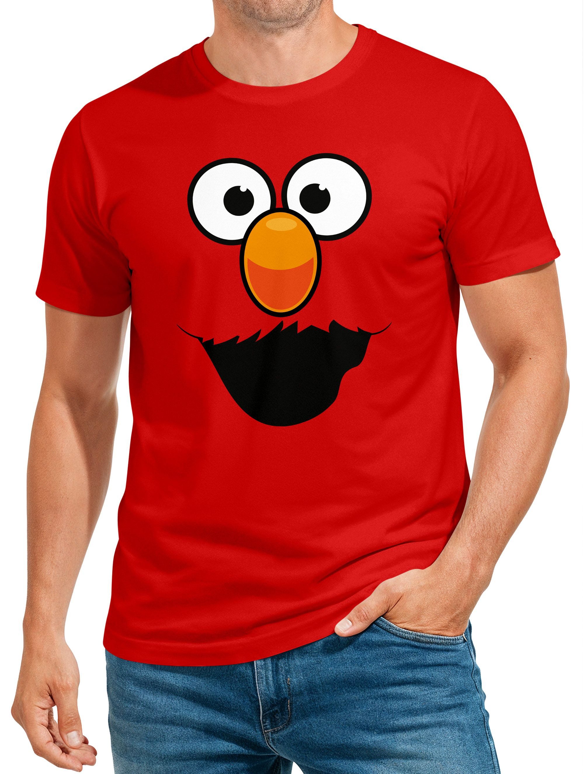 Print-Shirt Herren T-Shirt Fasching Karneval Keksmonster Krümel-Ungeheur Kostüm