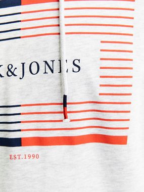 Jack & Jones Hoodie JJCYRUS SWEAT HOOD: Komfortable Baumwollmischung mit coolem Gummidruck (Lässiger Hoodie: Basic Schnitt & peppiger Aufdruck) Vielseitiges Sweatshirt: Angenehme Sweatware