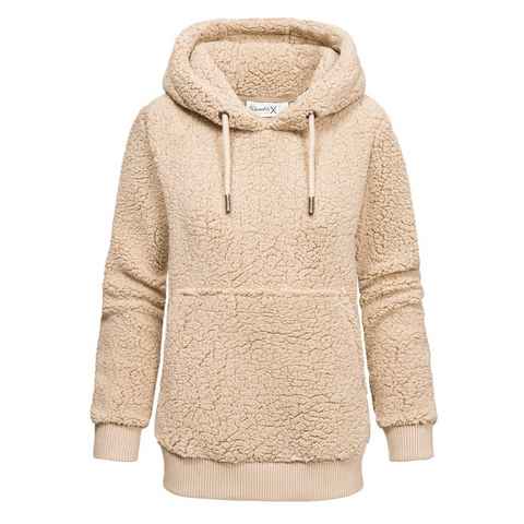 REPUBLIX Kapuzenpullover CHARLIZE Damen Teddy Sweatjacke Plüsch Hoodie Pullover Jacke