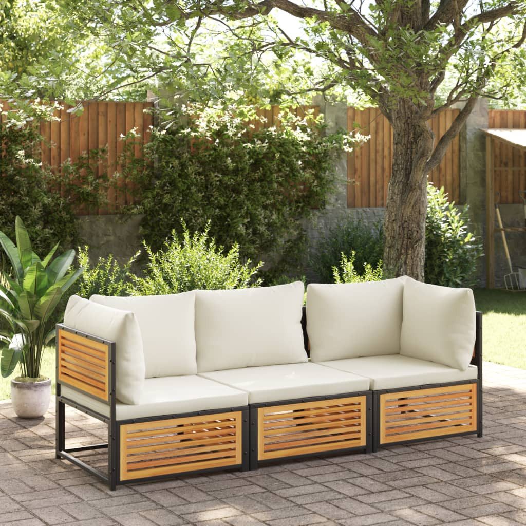 vidaXL Sofaelement Gartensofa mit Kissen 2-Sitzer günstig online kaufen