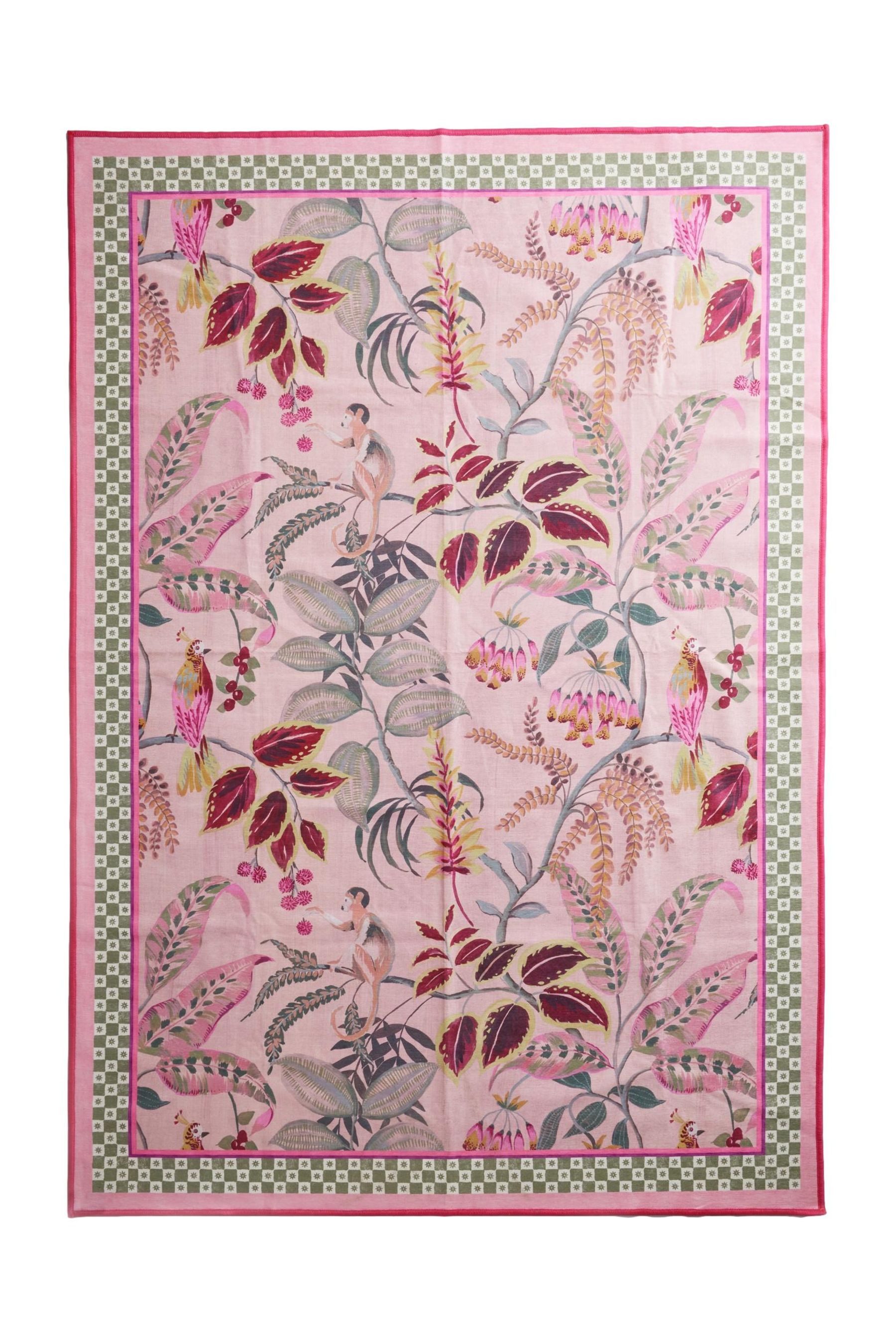 Next Teppich Waschbarer Läufer, Blumenmuster, exotischer Affe günstig online kaufen