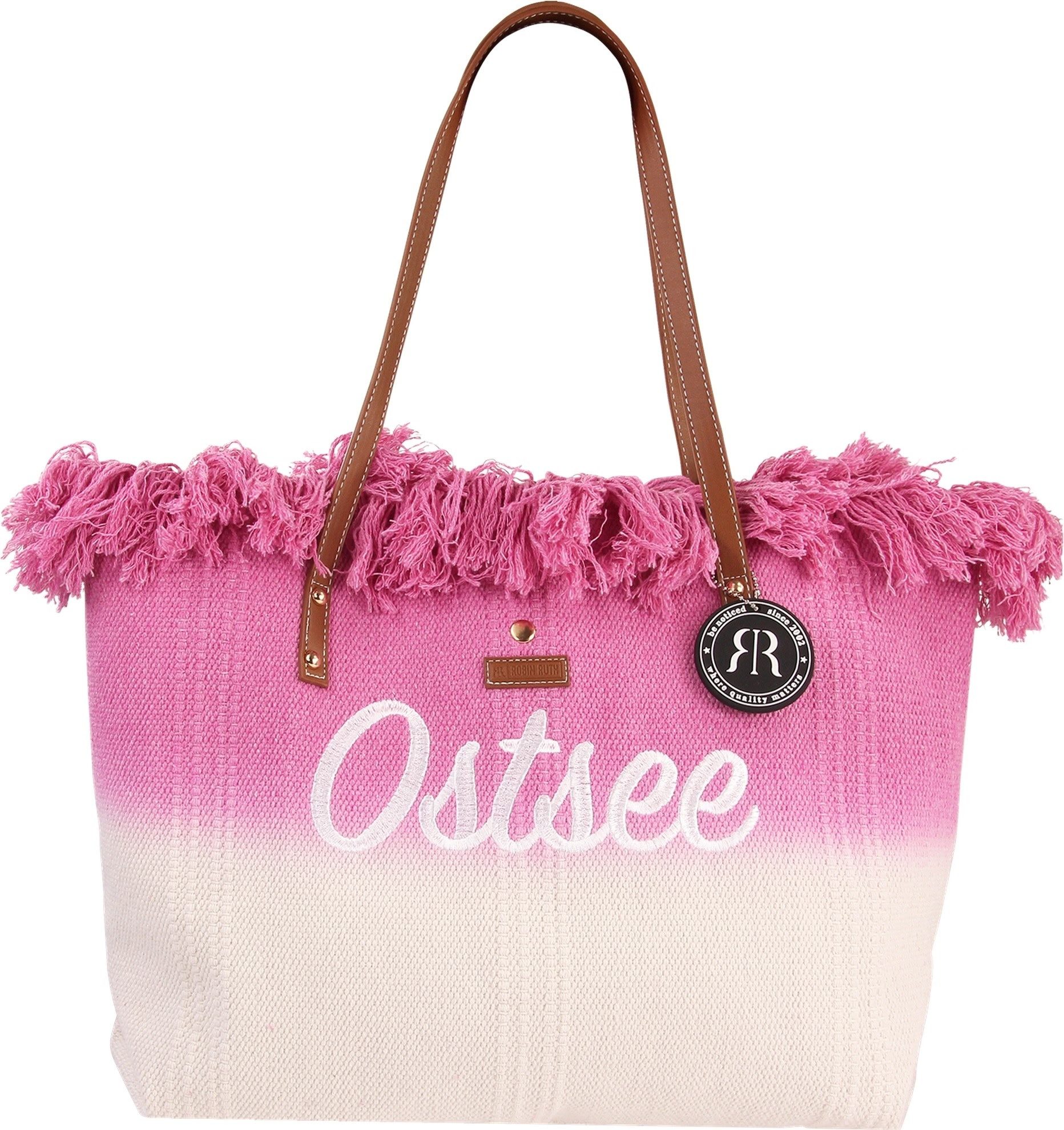 Robin Ruth Schultertasche Robin Ruth Schultertasche Baumwolle rosa (Schultertasche), Schultertasche Baumwolle, rosa, natur ca. 24cm hoch