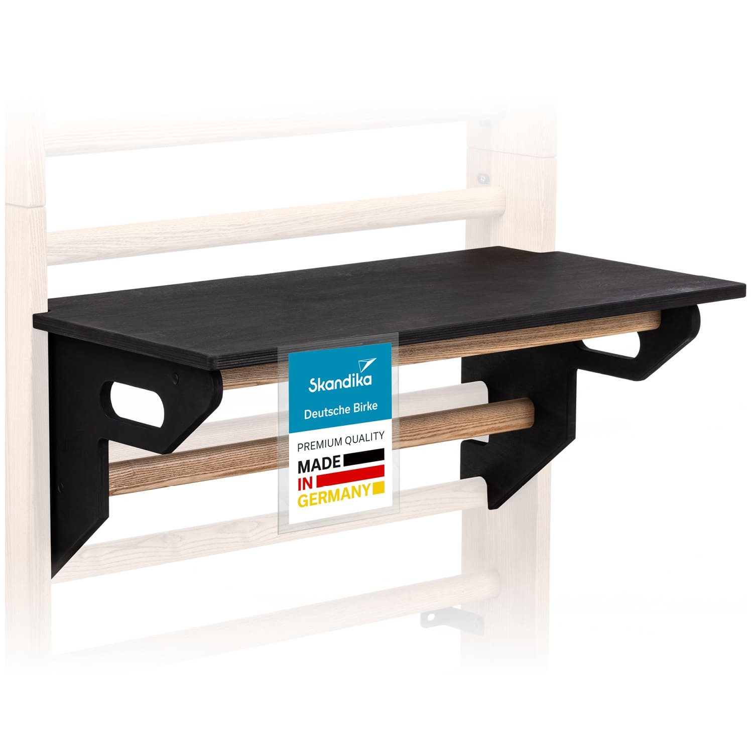 Sprossenwand Vira, Holztischplatte, Zubehör für Sprossenwand und Klimmzugstange
