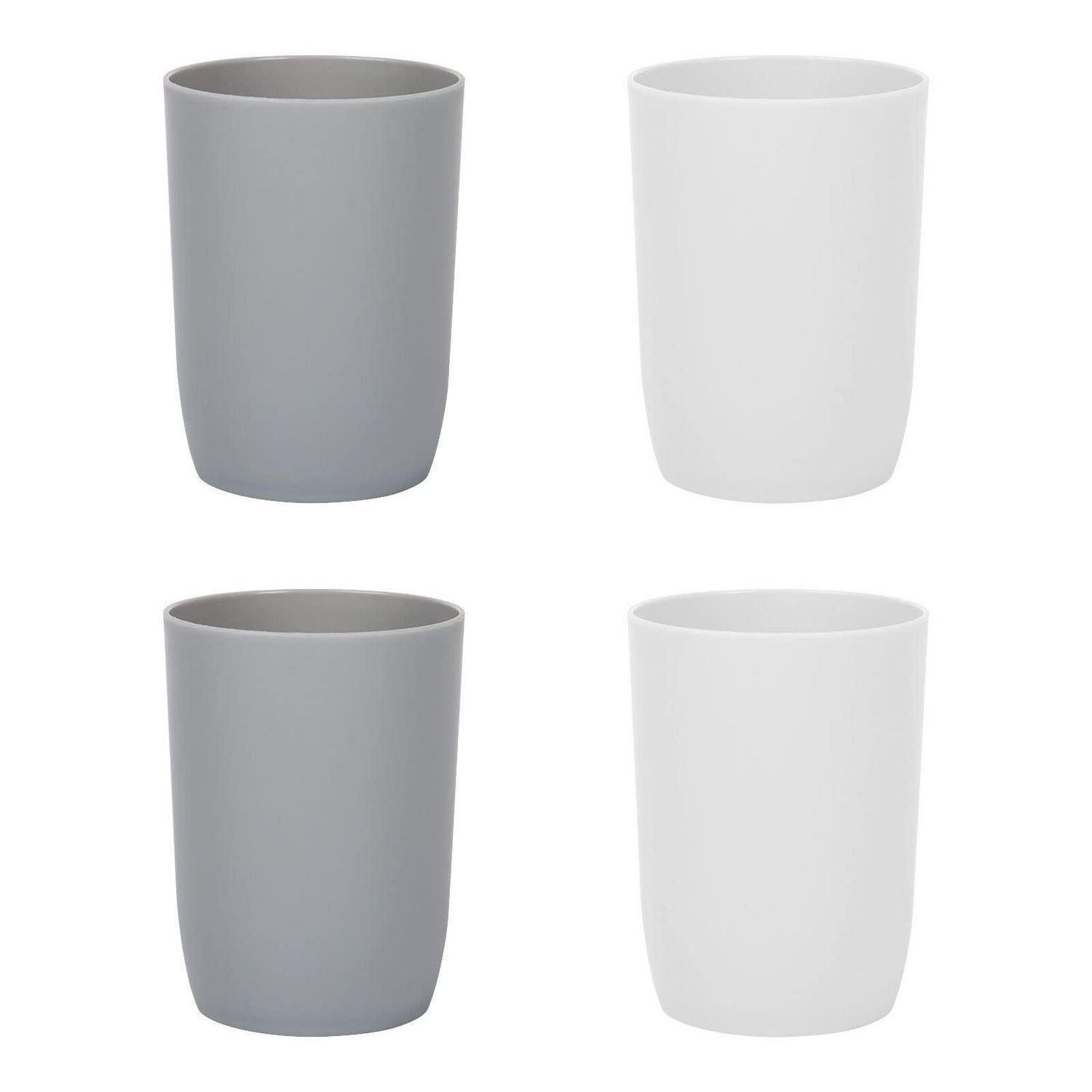 LuxusKollektion Zahnputzbecher Becher Set 4 Stück 280ml PP BPA-frei stapelbar, (4-St)
